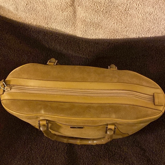 Gucci Bamboo Suede & Leather Bag - Picture 2 of 8